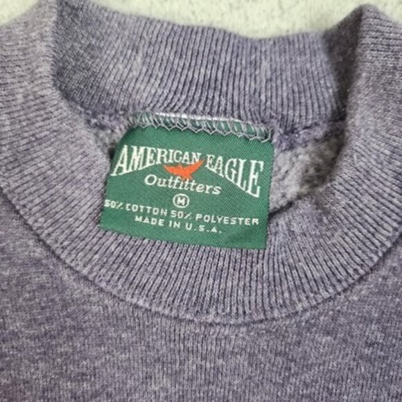 Vintage American Eagle Sweatshirt Mens Medium NY New York Crewneck 90s USA Made - Picture 4 of 14